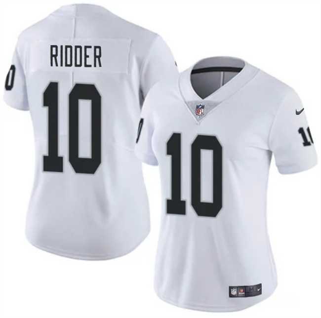 Womens Las Vegas Raiders #10 Desmond Ridder White Vapor Stitched Jersey Dzhi